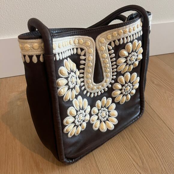 Vintage Lockheart Brighton Embellished Leather Handbag - Picture 4 of 14